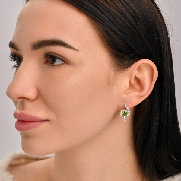 Серебряные серьги с  накладками из золота (072с)