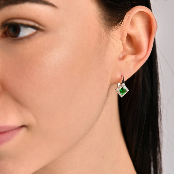 Серебряные серьги с золотыми напайками (074с)