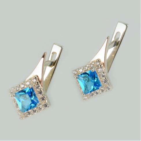 Серебряные серьги с золотыми напайками