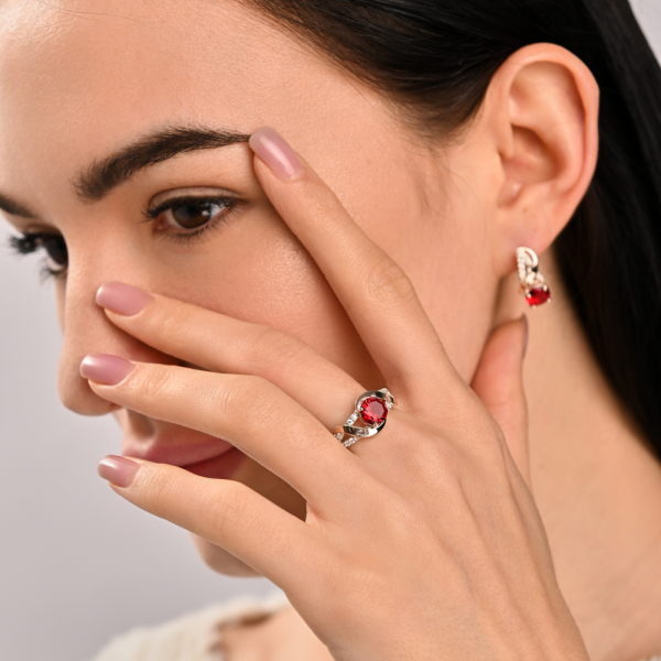 Серьги из серебра и золота (075с)