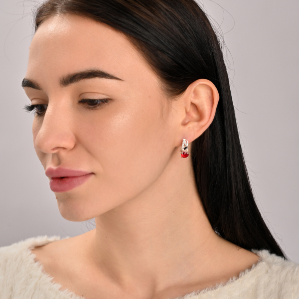 Серьги из серебра и золота (075с)