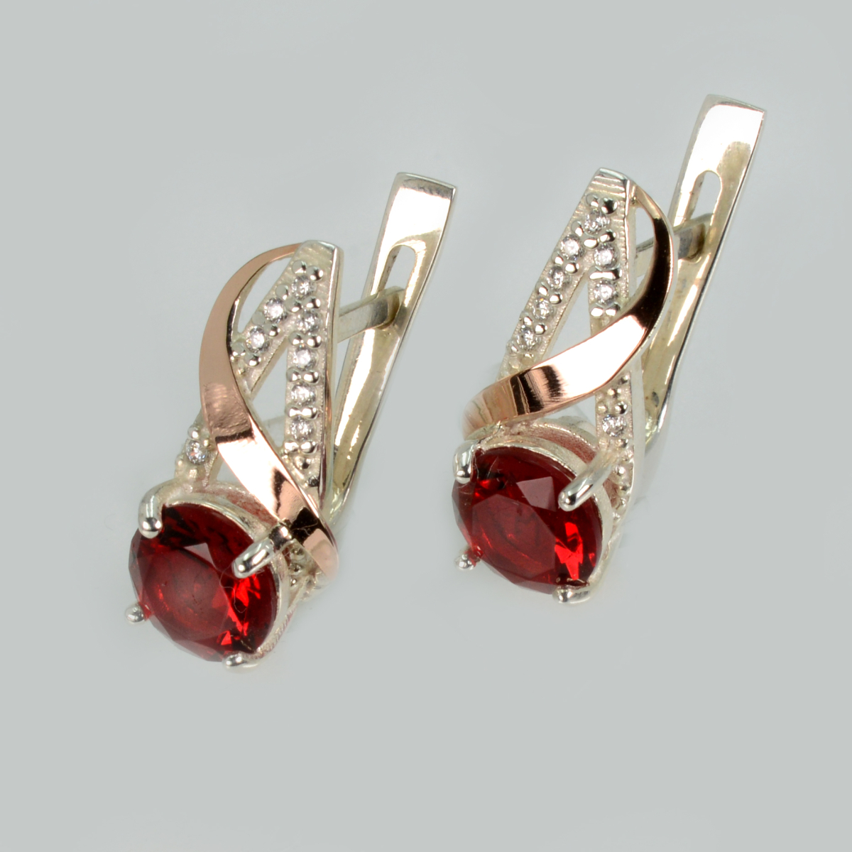 Серьги из серебра и золота (075с)