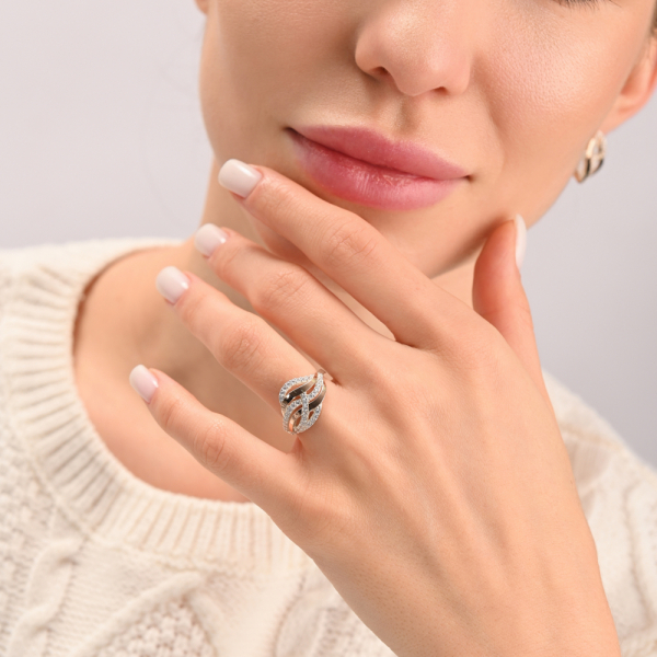 Кольцо из серебра (077к)