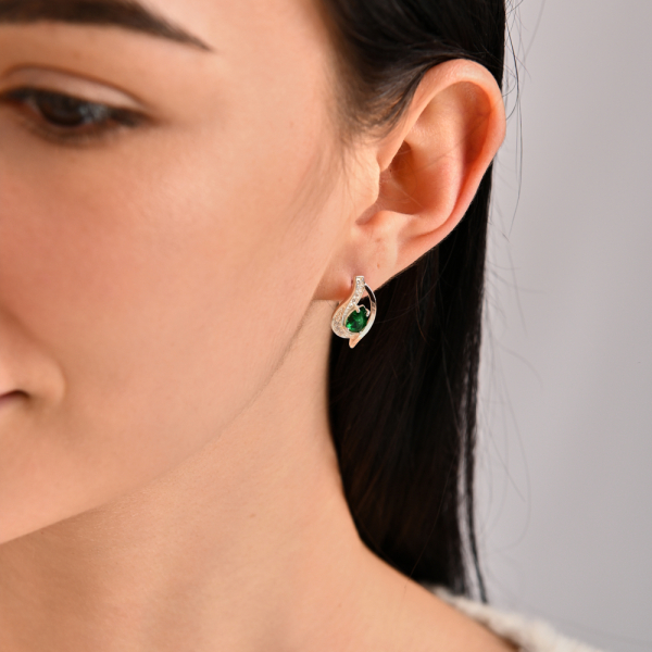 Серебряные серьги с элементами золота (078с)