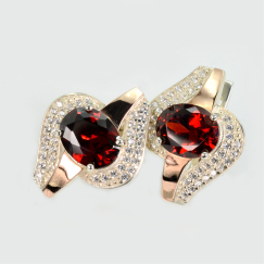 Серьги серебряные с золотыми накладками