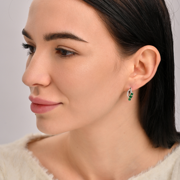 Серьги из серебра с золотом (080с)