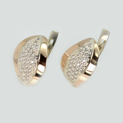 Серьги серебряные с золотыми вставками