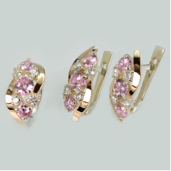 Комплект серебряный с золотыми вставками