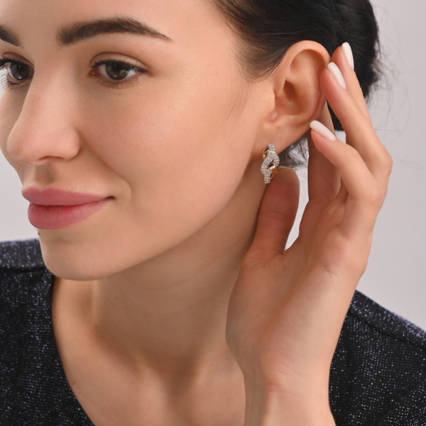 Серьги серебряные с золотыми напайками (086с)