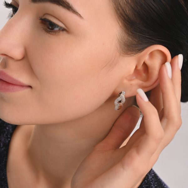 Серьги серебряные с золотыми напайками (086с)