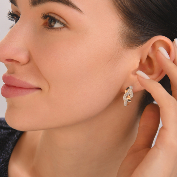 Серьги серебряные с золотыми напайками (086с)