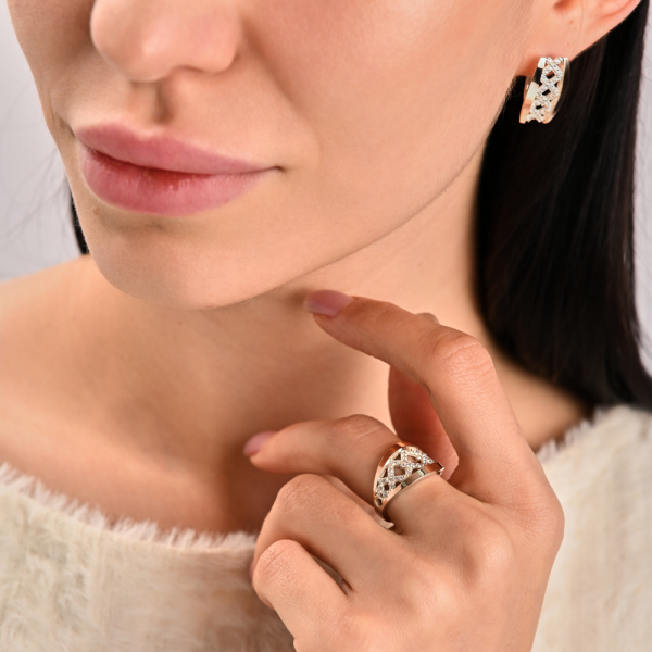 Набор серебро с золотом (087)