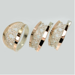 Набор серебро с золотом