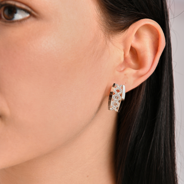 Серьги серебро с золотом (087с)