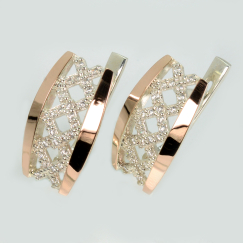 Серьги серебро с золотом