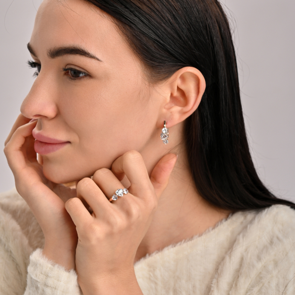 Серьги серебряные с золотыми накладками (пластинами) (088с)