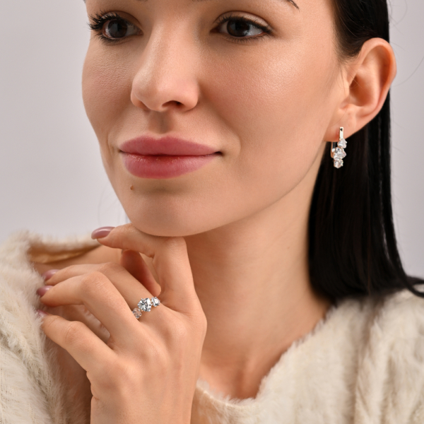 Серьги серебряные с золотыми накладками (пластинами) (088с)