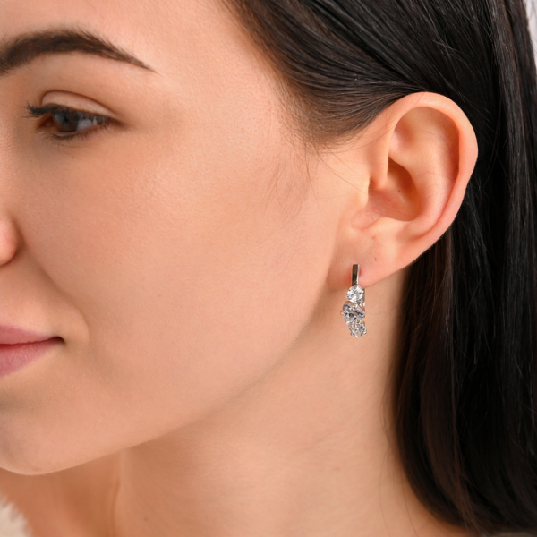 Серьги серебряные с золотыми накладками (пластинами) (088с)