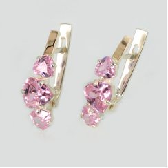 Серьги серебряные с золотыми накладками