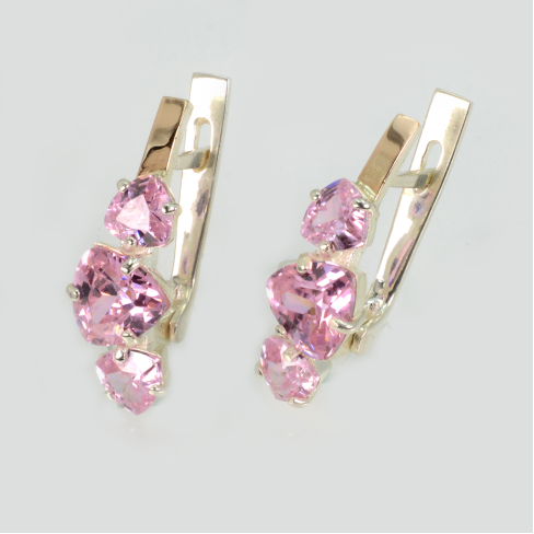 Серьги серебряные с золотыми накладками