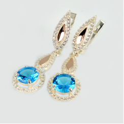 Срібні сережки з золотими пластинками