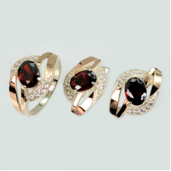 Серебряный набор с золотыми напайками