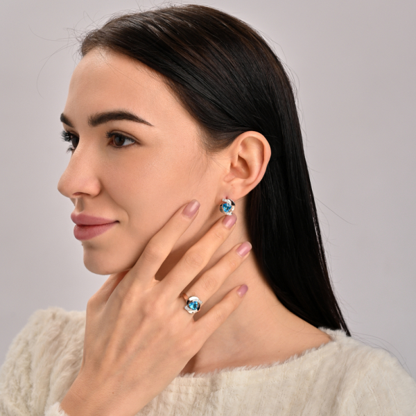 Срібна каьлучка з накладками золота (091к)