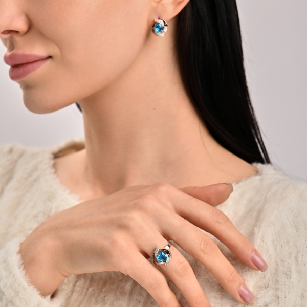 Срібна каьлучка з накладками золота (091к)