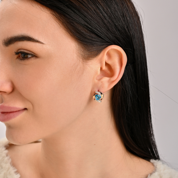 Срібний набір каблучка і сережки (091)