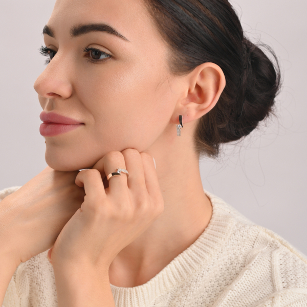 Серебряный набор с накладками золота (093)