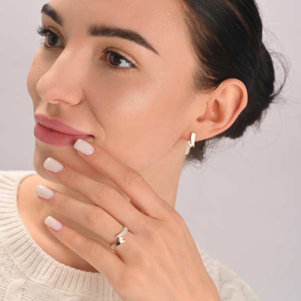 Серебряный набор с накладками золота (093)