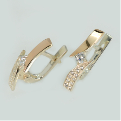 Серьги серебряные с накладками золота