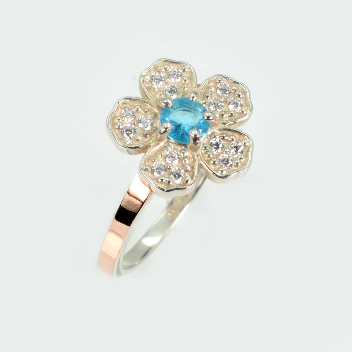 Кольцо серебряное с золотыми пластинами (094к)