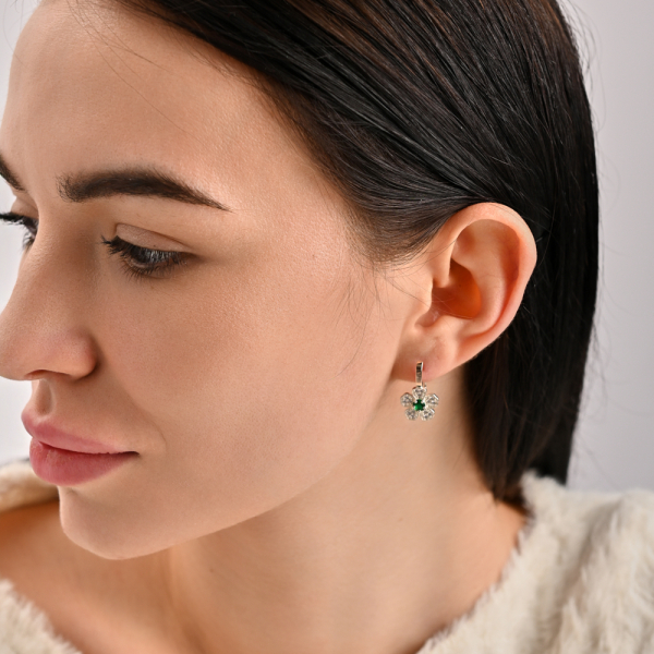 Сережки срібні з золотими пластинами (094с)