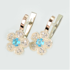 Сережки срібні з золотими пластинами