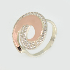 кольцо серебряное с золотыми накладками