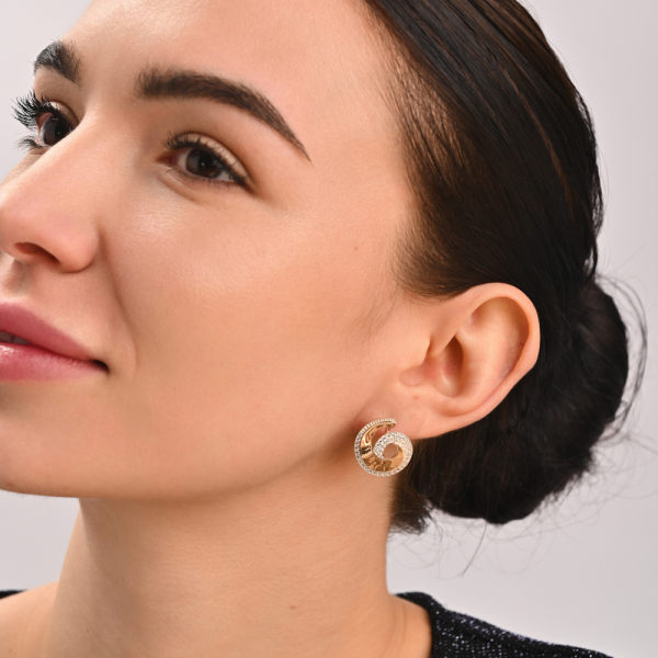 Серьги серебряные с золотом (095с)