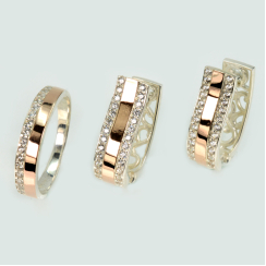 Серебряный набор с золотыми напайками