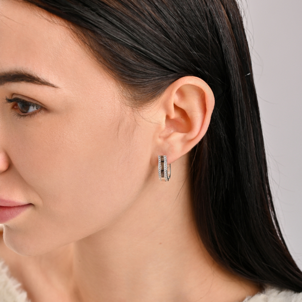 Серебряные сережки с золотом (098с)