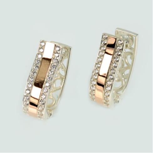 сережки серебряные с золотими накладками