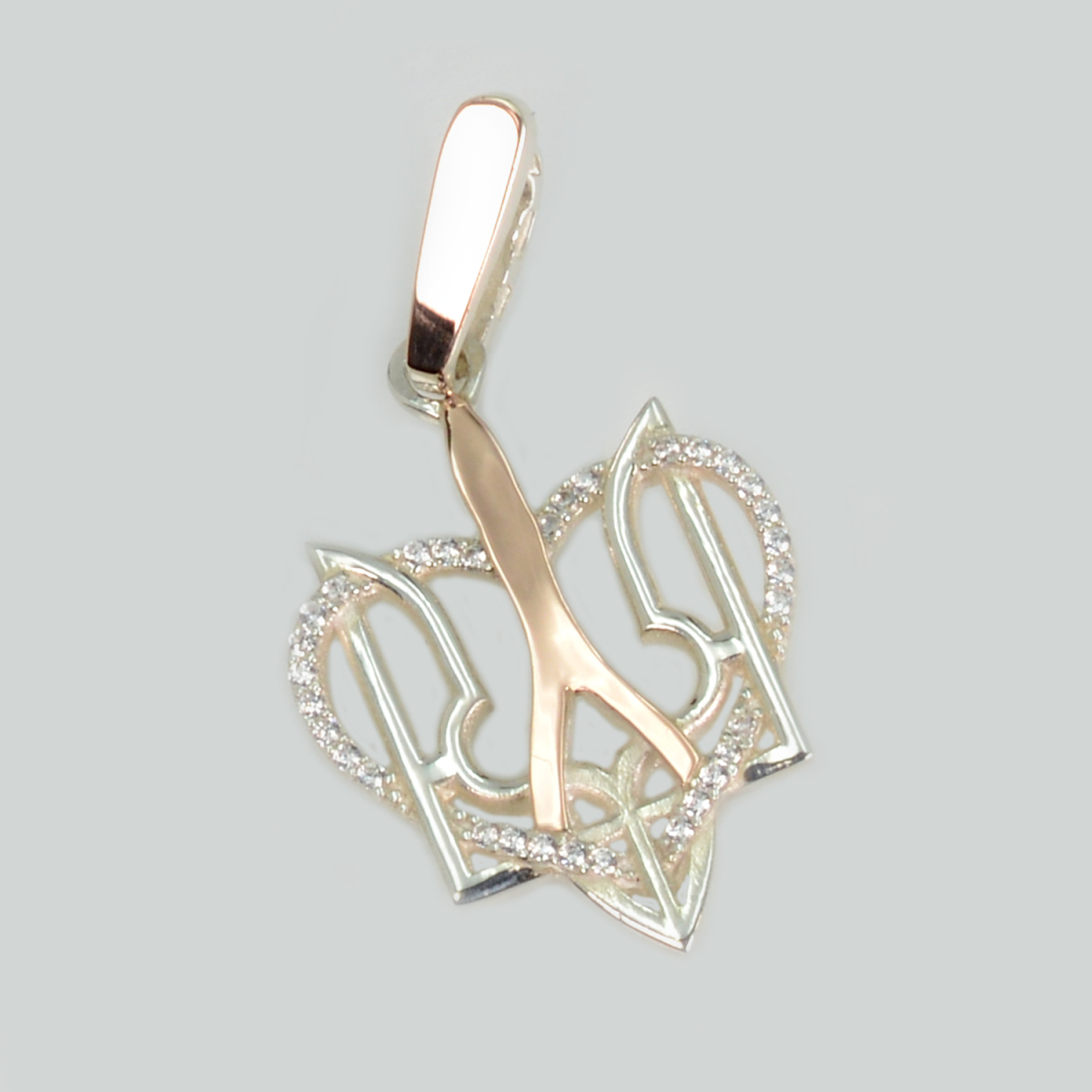 Серебряная подвеска герб Украины (1002п)