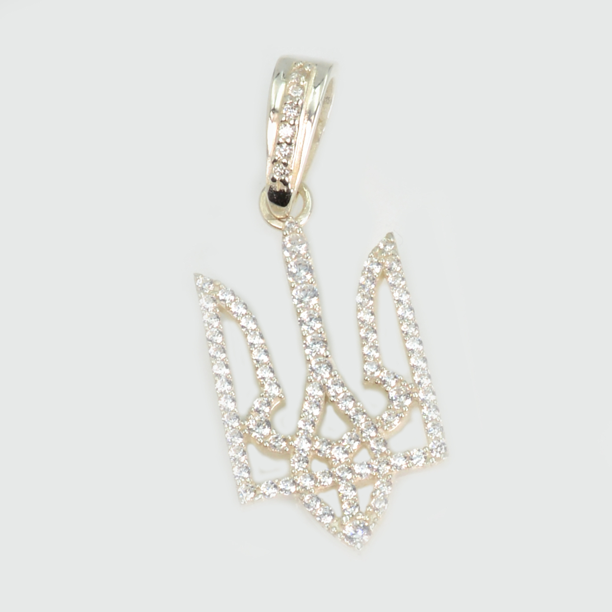 Серебряная подвеска герб в камнях (1003п)