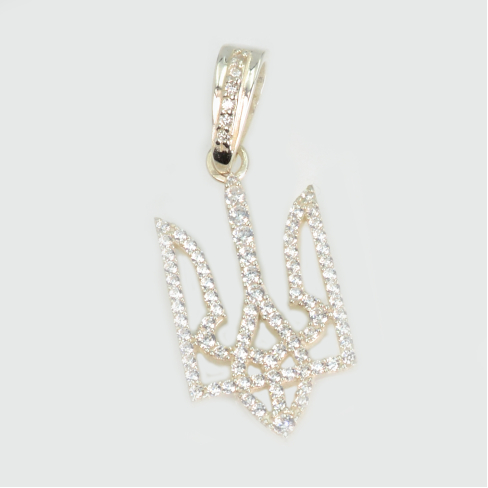 Серебряная подвеска герб в камнях