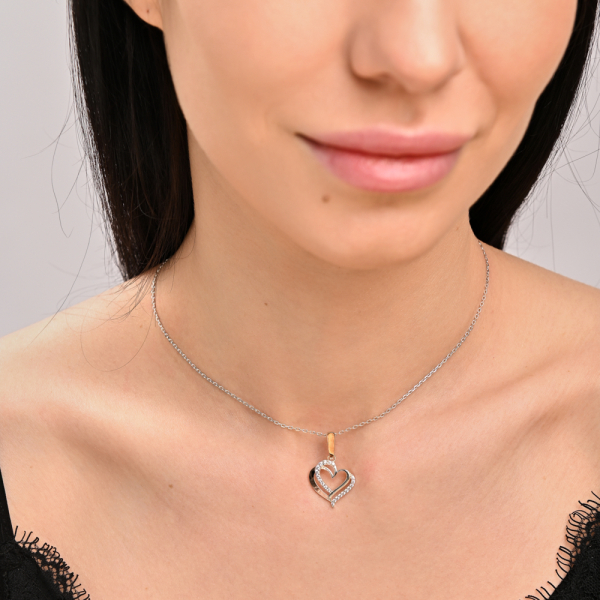 Серебряная подвеска с золотими вставками (1010п)