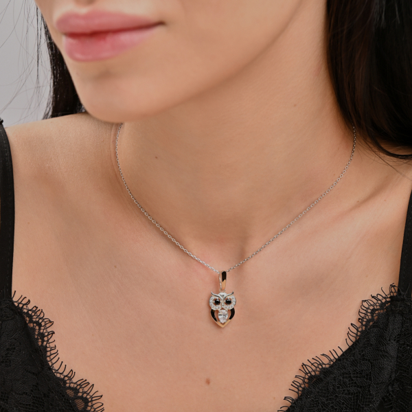 Серебряная подвеска с золотими вставками (1012п)