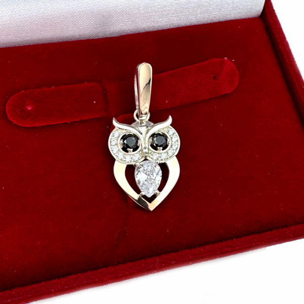 Серебряная подвеска с золотими вставками (1012п)