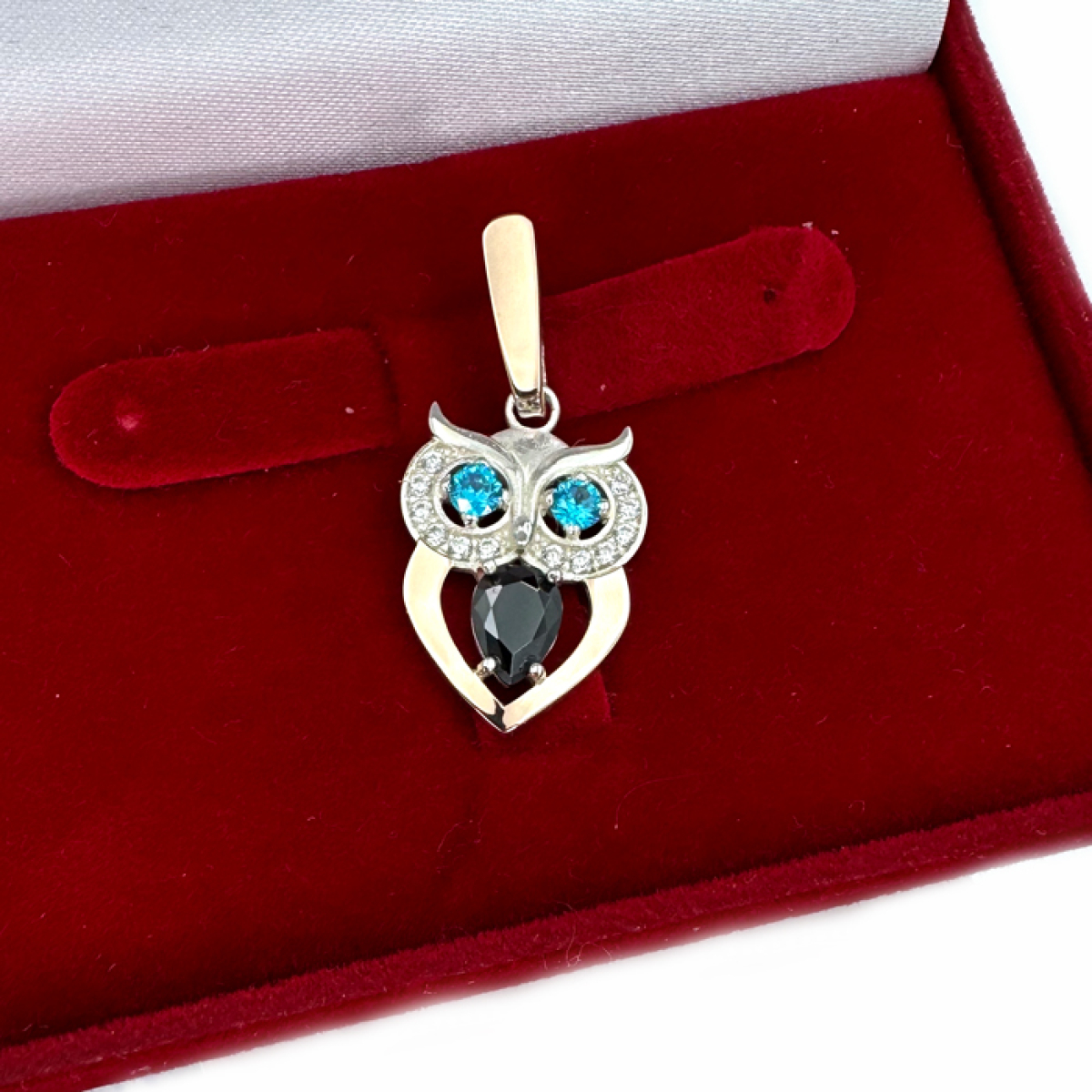 Серебряная подвеска с золотими вставками (1012п)