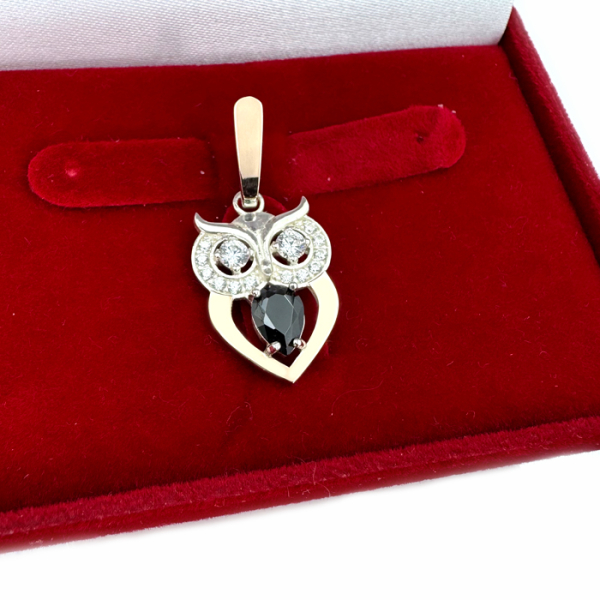 Серебряная подвеска с золотими вставками (1012п)