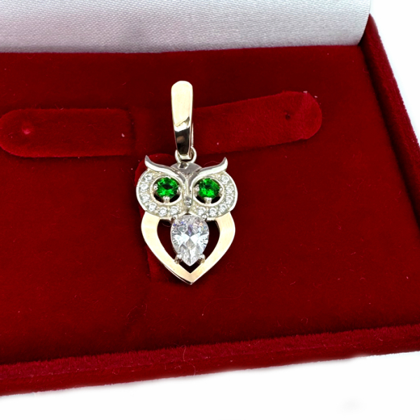 Серебряная подвеска с золотими вставками (1012п)