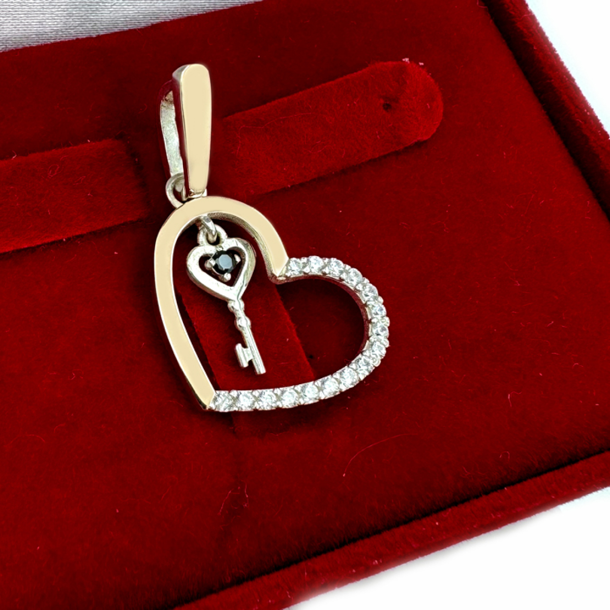 Серебряная подвеска с золотими вставками (1013п)